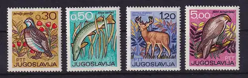 Jugoslawien 1967 Wildtiere - Jagdmesse Novi Sad Mi.-Nr. 1228-1231 postfrisch ** 