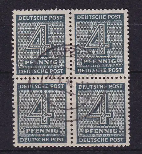 SBZ West-Sachsen 1945 Ziffern 4 Pf Mi.-Nr. 127 Y Viererblock gestempelt