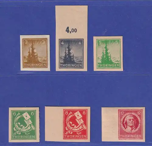 SBZ Thüringen 1945/46 Freimarken Mi.-Nr. 92-97 U Satz postfrisch **