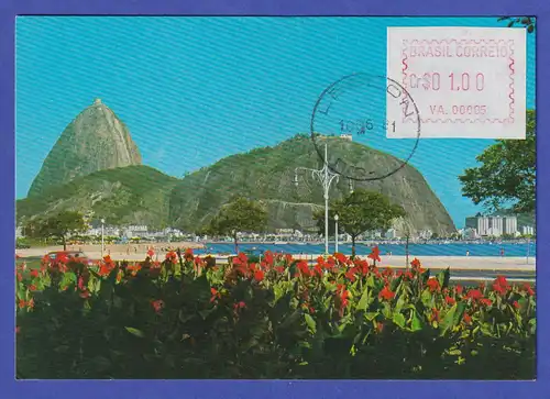 Brasilien Frama-ATM AG.00006 und VA.00005 LEBLON auf Ansichtskarte, O 10.06.81