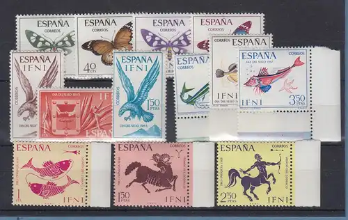 Spanien Afrika Ifni 1963-68 Lot 13 Sondermarken ** meist komplette Sätze Tiere