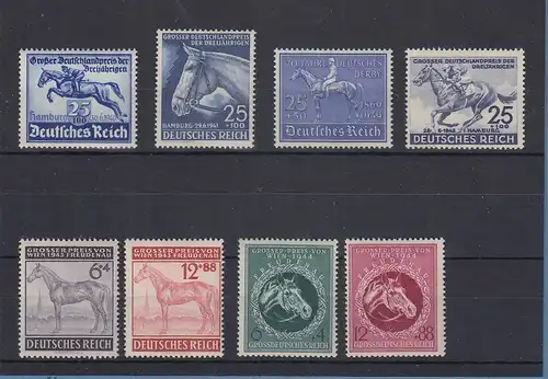 Deutsches Reich Pferderennen Blaues Band ect. 1939-1944 Lot 8 Sondermarken **
