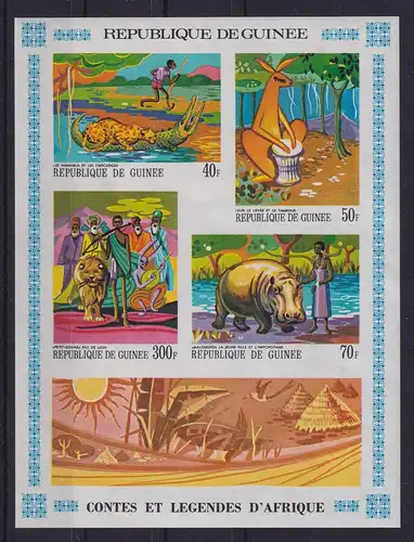 Guinea 1968 Afrikanische Tiermärchen Mi.-Nr. Block 28 A postfrisch **