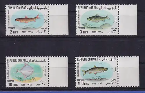 Irak 1969 Fische Mi.-Nr. 548-551 Randstücke postfrisch **