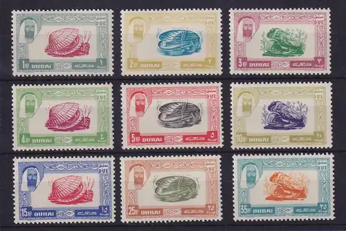 Dubai 1963 Portomarken Muscheln Mi.-Nr. 1-9 A postfrisch **