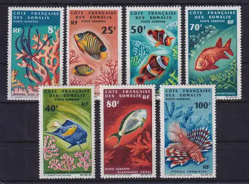 Französische Somaliküste 1966 Tropische Fische Mi.-Nr. 377-380, 382-384 **
