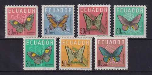 Ecuador 1961/1964 Schmetterlinge Mi.-Nr. 1070-1073, 1140-1142 postfrisch **