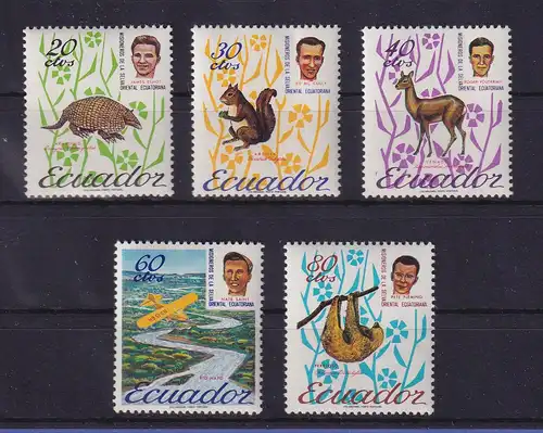 Ecuador 1965 Missionare und Wildtiere Mi.-Nr. 1162-1166 postfrisch **