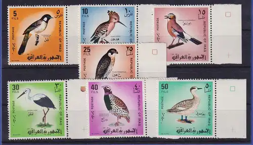 Irak 1968 Einheimische Vögel  Mi.-Nr. 520-526 Randstücke postfrisch **