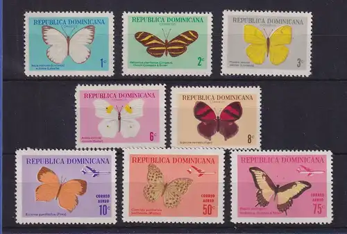 Dominikanische Republik 1966 Flugpostmarken Schmetterlinge Mi.-Nr. 868-875 **