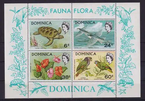 Dominika 1970 Einheimische Fauna und Flora Mi.-Nr. Block 3 postfrisch **