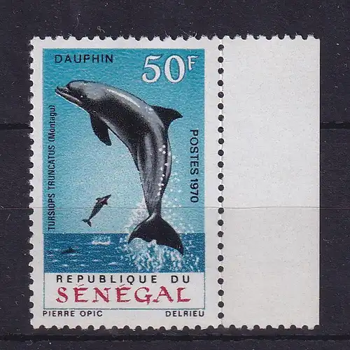 Senegal 1960 Delfin Mi.-Nr. 416 Randstück postfrisch **