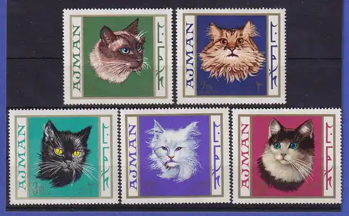 Ajman 1968 Katzen gezähnt Mi.-Nr. 318-322A postfrisch **