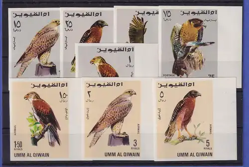 Umm Al Qiwain 1968 Greifvögel Mi.-Nr. 225-32 B Satz kpl. postfrisch ** / MNH 