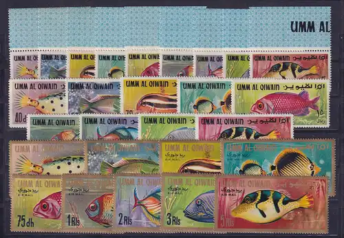 Umm Al Qiwain 1967 Fische Mi.-Nr. 171-97 A Satz kpl. postfrisch ** / MNH 