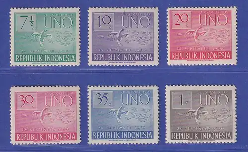 Indonesien 1950 UNO-Beitritt Taube Mi.-Nr. 94-99 Satz kpl. postfrisch ** / MNH 