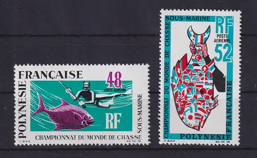 Franz.-Polynesien 1969 Unterwasser-Jagd Fische Mi.-Nr. 94-95 Satz kpl. ** / MNH 