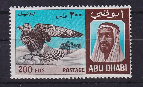 Abu Dhabi 1967 Scheich Zaid bin Sultan und Falke Mi.-Nr. 35 postfrisch **