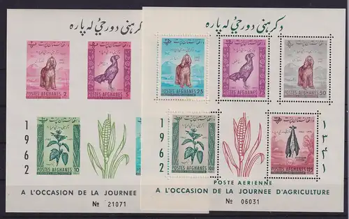 Afghanistan 1962 Landwirtschaft Pflanzen Tiere Mi.-Nr. Block 22 B und 23 A **