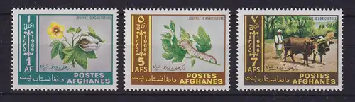 Afghanistan 1966 Tag der Landwirtschaft Mi.-Nr. 963-965 postfrisch **