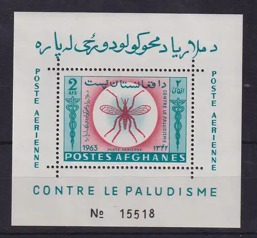 Afghanistan 1964 Bekämpfung von Moskitos Mi.-Nr. Block 56 postfrisch **
