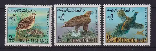 Afghanistan 1970 Vögel Mi.-Nr. 1082-1084 postfrisch **