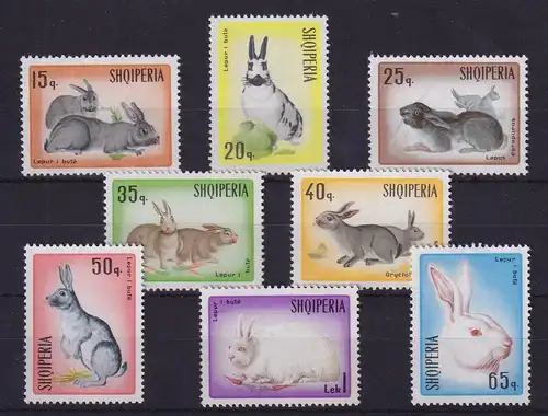 Albanien 1967 Hasen und Kaninchen Mi.-Nr. 1193-1200 postfrisch **