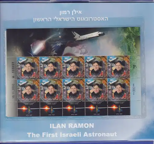 Israel 2003 Astronaut Ilan Ramon Mi.-Nr. 1766 Kleinbogen im Präsentationspack **