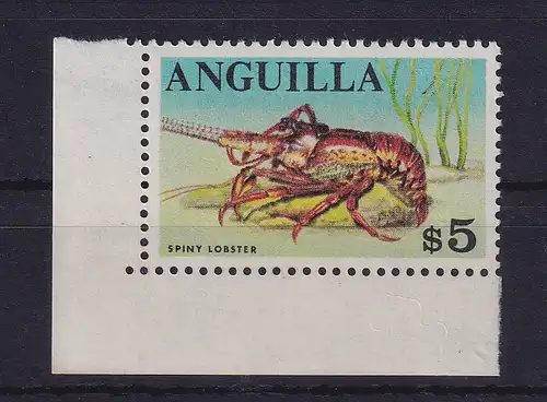 Anguilla 1967 Hummer Mi.-Nr. 31 Eckrandstück UL postfrisch **