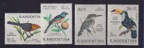 Argentinien 1966/67 Einheimische Vögel Mi.-Nr. 952-953, 981-982 postfrisch **