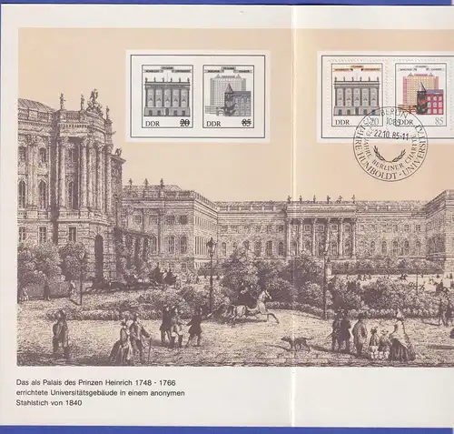 DDR 1985 Offizieller Folder Charité und Humboldt-Universität Mi.-Nr. 2980-2981 