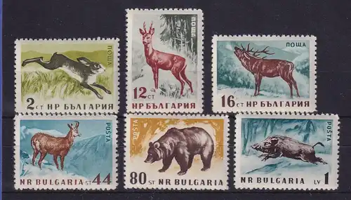 Bulgarien 1958 Einheimische Wildtiere Mi.-Nr. 1058-1063 A postfrisch **