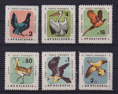 Bulgarien 1961 Einheimische Vögel Mi.-Nr. 1217-1222 postfrisch **