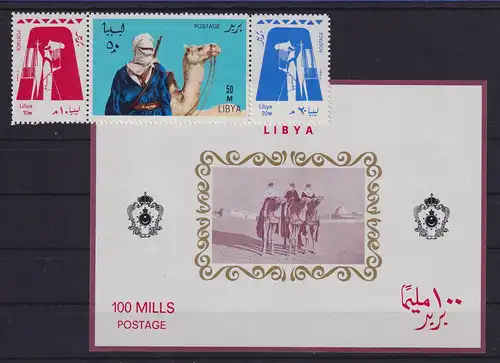 Libyen 1966 Tuaregs und Kamele  Mi.-Nr. 219-212 und Block 16 postfrisch **