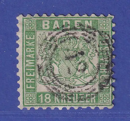 Altdeutschland Baden Wappen 18 Kreuzer grün Mi.-Nr. 21 a gestempelt