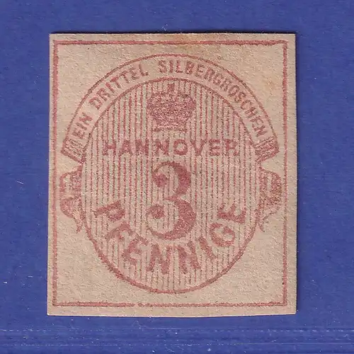 Altdeutschland Hannover 3 Pfennige  Mi.-Nr. 13 a ungebraucht *