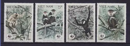 Vietnam 1987 Gibbons Mi.-Nr. 1827-1830 postfrisch **