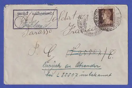 Italien Dez.1944 Interess. Zensur-Retour-Brief von Vercelli nach Deutschland
