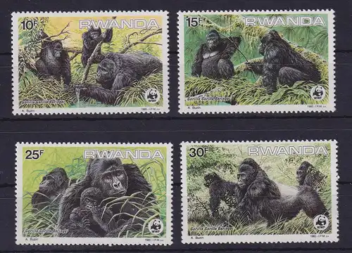 Ruanda 1985 Gorillas Mi.-Nr. 1292-1295 postfrisch **