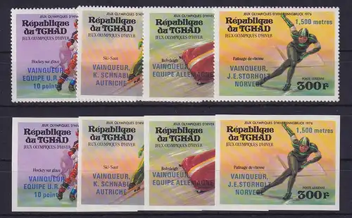 Tschad 1976 Olympische Winterspiele Innsbruck Mi.-Nr. 731-734 A und B **
