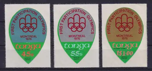 Tonga 1976 Dienstmarken Olympiade in Montreal Mi.-Nr. 141-143 postfrisch **