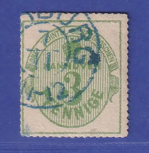 Altdeutschland Hannover 3 Pfennige grün Mi.-Nr. 21 x gestempelt