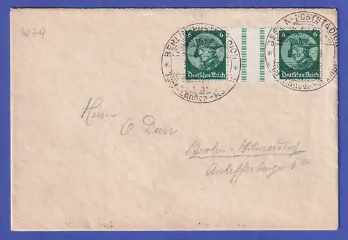 Dt.Reich Friedrich der Große Mi.-Nr. 479 ZSD mit Zwischensteg WZ9 auf Brief 