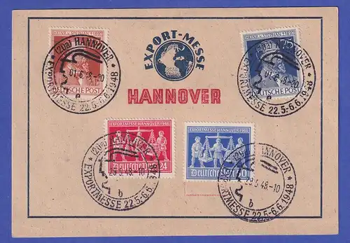Sonderkarte Exportmesse Hannover 1948 mit Messemarken und Stephansatz So.-O 