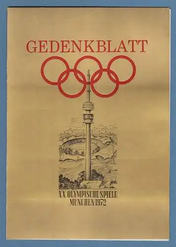 München Olympische Spiele 1972 Folder mit Block 7, Block 8 und Mi.-Nr. 719-22 O 