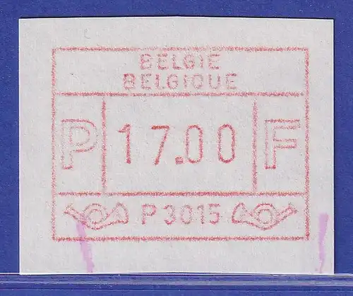 Belgien FRAMA-ATM P3015 mit ENDSTREIFEN-ENDE ** Wert 17,00