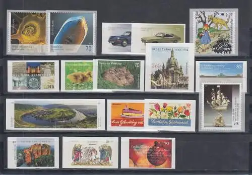 Bundesrepublik alle selbstklebenden Briefmarken des Jahrgangs 2016 komplett **