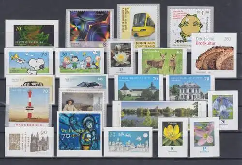 Bundesrepublik alle selbstklebenden Briefmarken des Jahrgangs 2018 komplett **