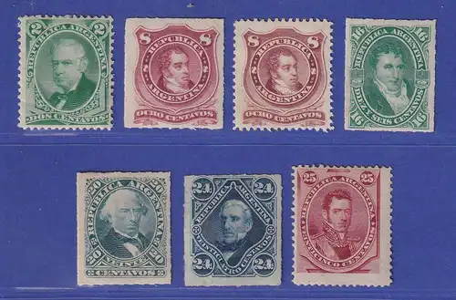 Argentinien 1877/80 Persönlichkeiten Mi.-Nr. 30-36 ungebraucht *