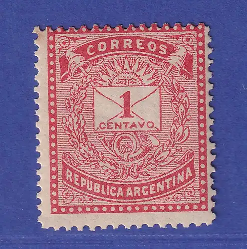 Argentinien 1882 Brief und Posthorn 1 C Mi.-Nr. 40 A ungebraucht *